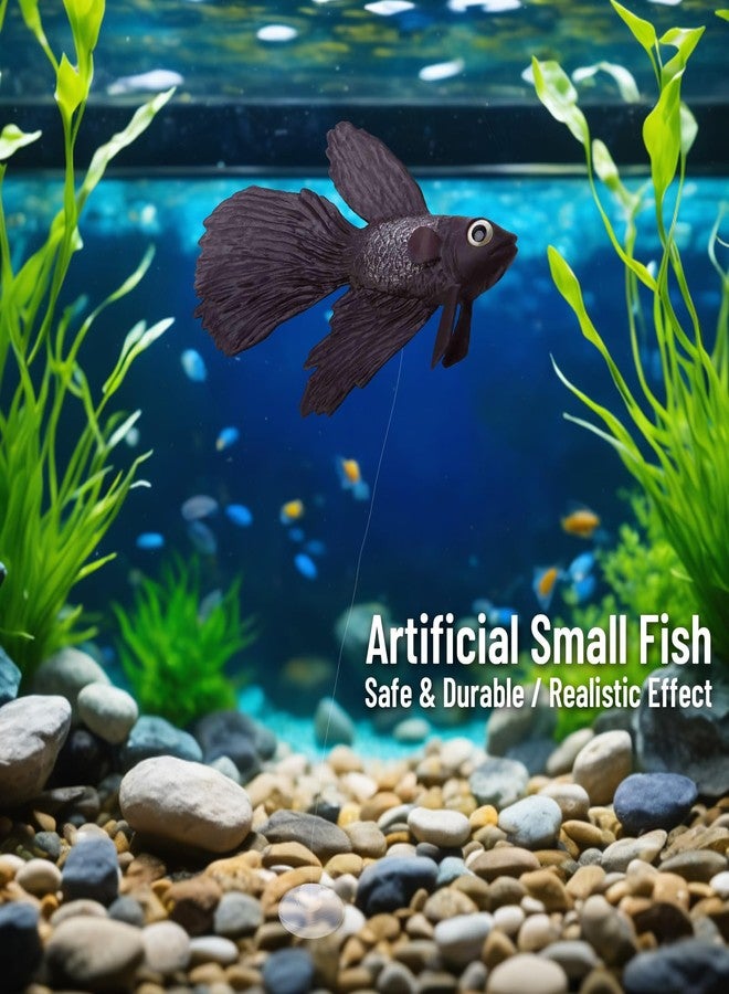 Kodrily Fake Fish for Aquarium, Silicone Betta Fish Fake, Artificial Fake Floating Fish Ornament, Lifelike Floating Pretend Prank Fish for Fish Tank Decoration (Brown Betta) - Image 5